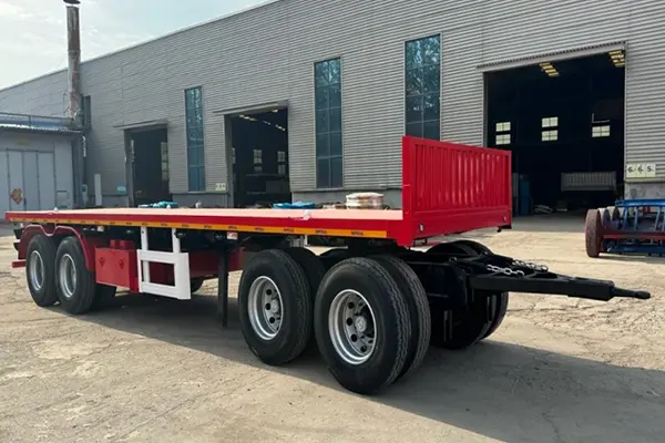 Barra de tiro plana de 4 ejes, el remolque completo con Dolly se enviará a Nigeria