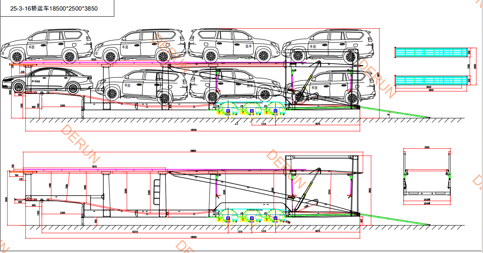 Dibujo del semi trailer